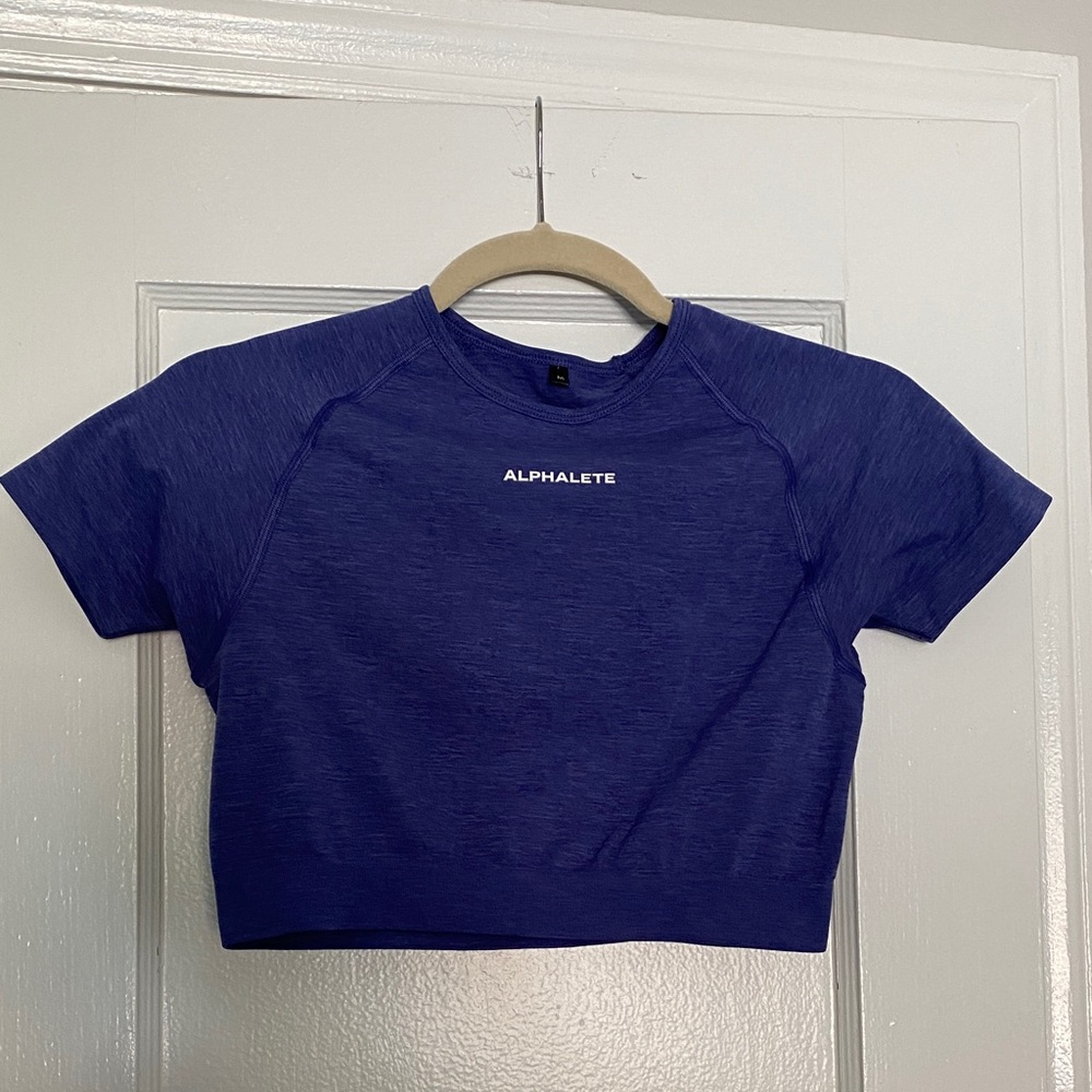 Alphalete Indigo Cropped Seamless Tee